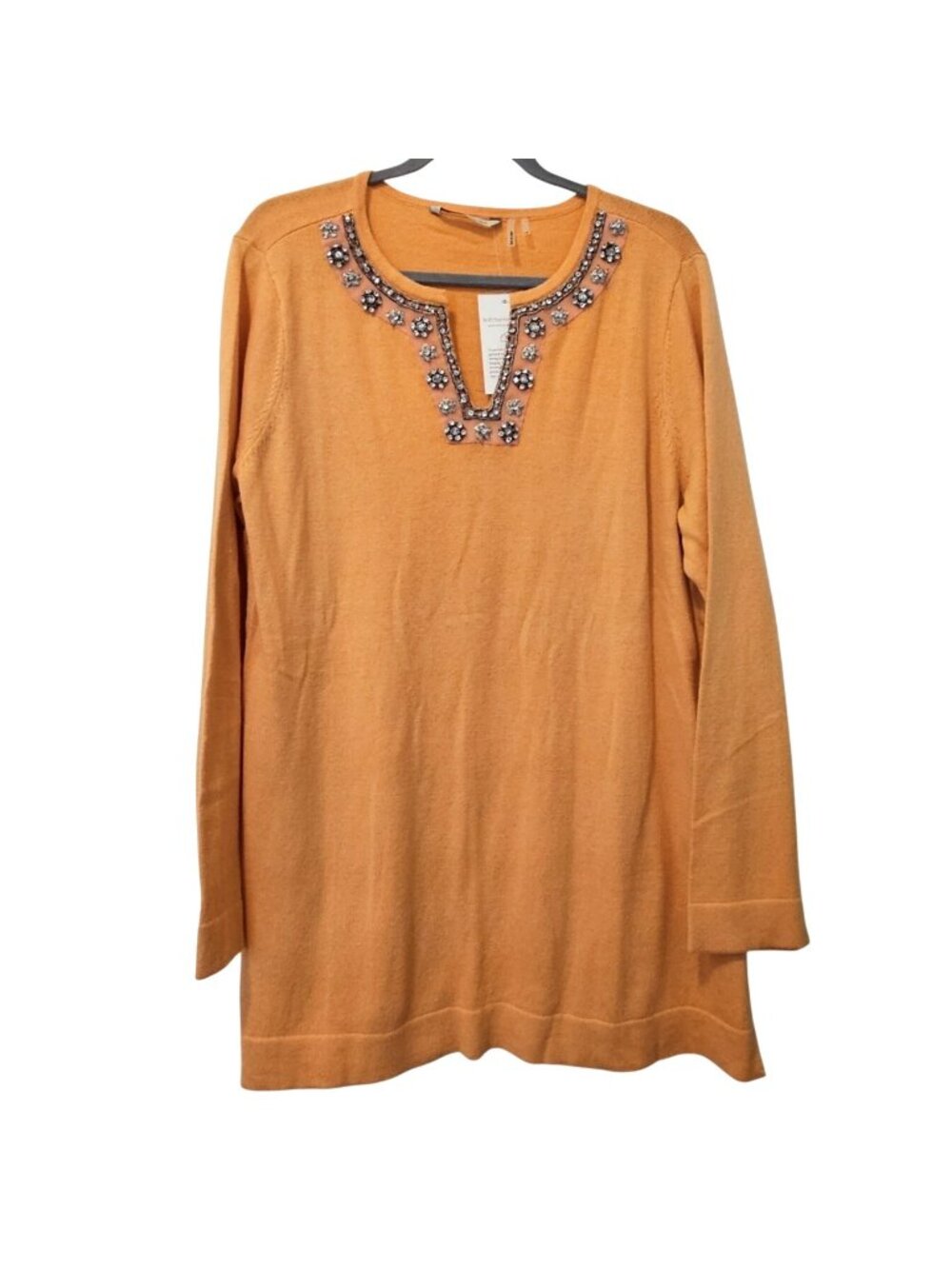 Soft Surroundings Orange Cashmere Blend Tunic Sweater Womens 1X NEW